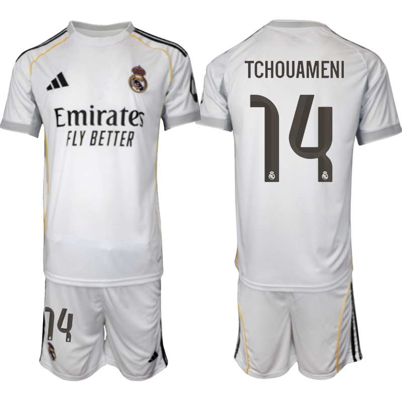 Men 2025-2026 Club Real Madrid home white 14 Soccer Jersey 01